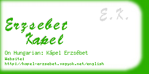 erzsebet kapel business card