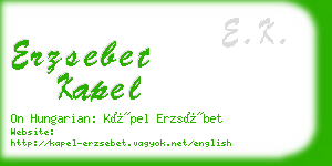 erzsebet kapel business card